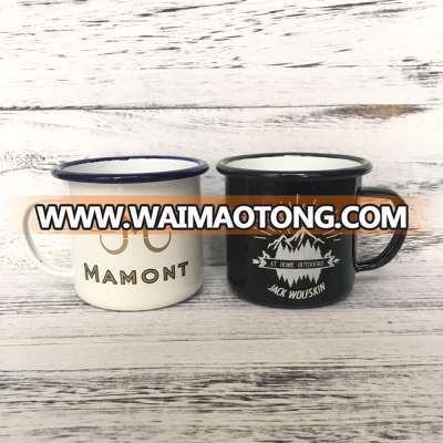 12oz 350ml High Quality Enamel Customized printing Metal Mug