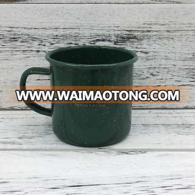 20oz Enamel camo green white dots custom logo printed metal Mug