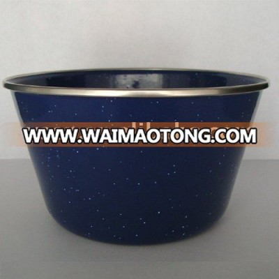 Enamel Finger Bowl, Enamel Bowl, Round Bowl, Bowl With Stainless Steel Rim