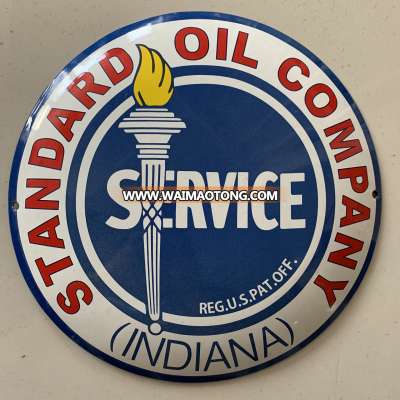 30cm round domed enamel sign board design for standard oil company