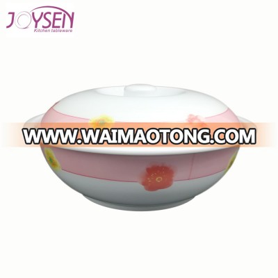 Hot sell 8'' round plastic melamine cover bowl with lid