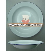 Custom Decorative Enamel Soup Plate 22CM