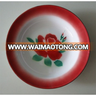 2016 Best Selling Enamel Soup Plate, Promotion Plate, Red Edge Plate