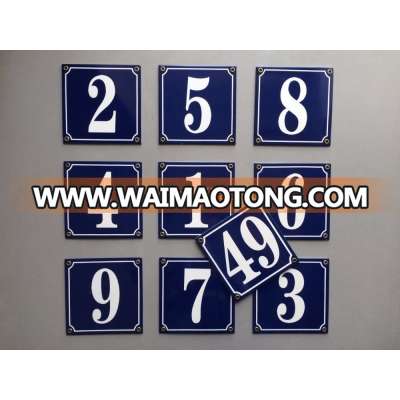 hot selling door number plate square Enamel Sign